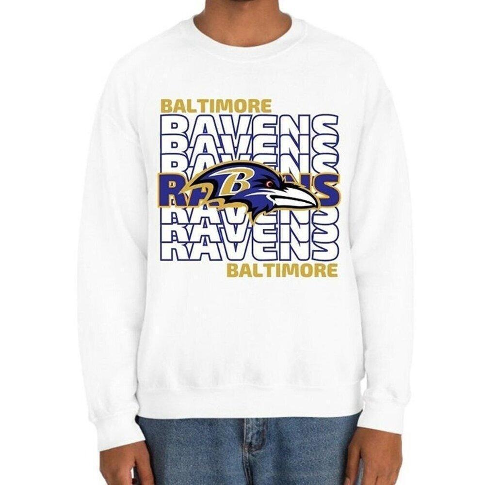 Baltimore Ravens Football Sweatshirt Retro Nfl Crewneck Team Fan Gift